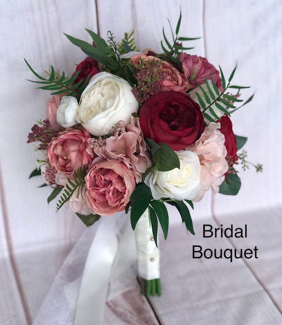 Dusty Rose Bouquet, Wedding Bouquet, Bridal Bouquet, Dusty Rose