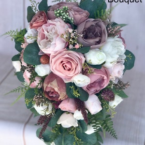 Wedding Bouquet Dusty Rose Bridal Bouquet Cascade Bouquet - Etsy