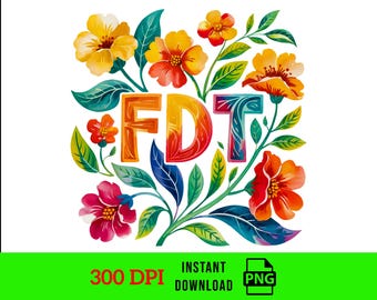 Anti Trump Floral PNG: Subtle Feminist Design (Digital Download 4500x5400px)