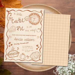 A Little Cutie Pie Is On The Way Baby Shower Invitation Editable Cutie Pie Shower Invite Template Little Cutie Pie Baby Shower Invitation P1
