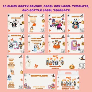 12 Bluey Party Favors for Girl Party Blue Dog Theme Girls Birthday Treat Bundles Bluey Girl Gift Party Bluey Granny Glasses Keepy uppy