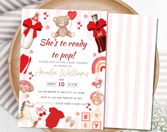 She's Ready to Pop, Ready to Pop Baby Shower,Pop Baby Shower Invitation, Soda Baby Shower Invite, Baby Shower Invitation,2025 Baby Shower C1