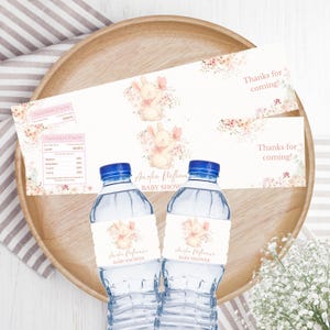 Cute Bunny Baby Shower Bottle Label Some Bunny is on the way Baby Shower Girl Baby Shower Bottle Wrapper Some Cute Bunny Decor Easter B05