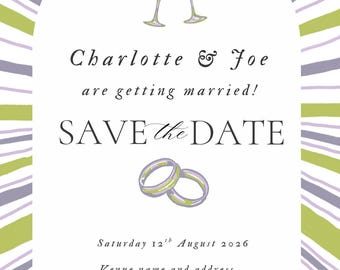 Editable Save the Date - Green Party template
