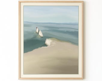 Digital Print - Hand-painted print of the Needles - Isle of Wight