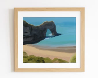 Digital Print - Hand-painted print Durdle Door - Dorset