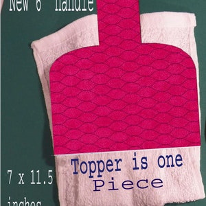 Towel Topper In-the-Hoop Machine Embroidery Towel Topper Hanging Dishtowel quick & easy 7&quot;wide x 11.5&quot;tall Honeycomb fill Add Your Own Words