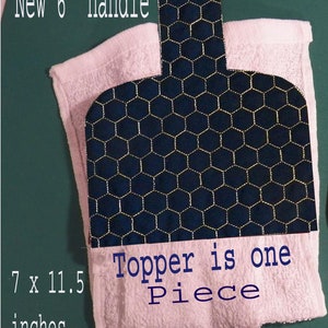Towel Topper In-the-Hoop Machine Embroidery Towel Topper Hanging Dishtowel quick & easy 7&quot;wide x 11.5&quot;tall Chicken Wire fill Add Your Words
