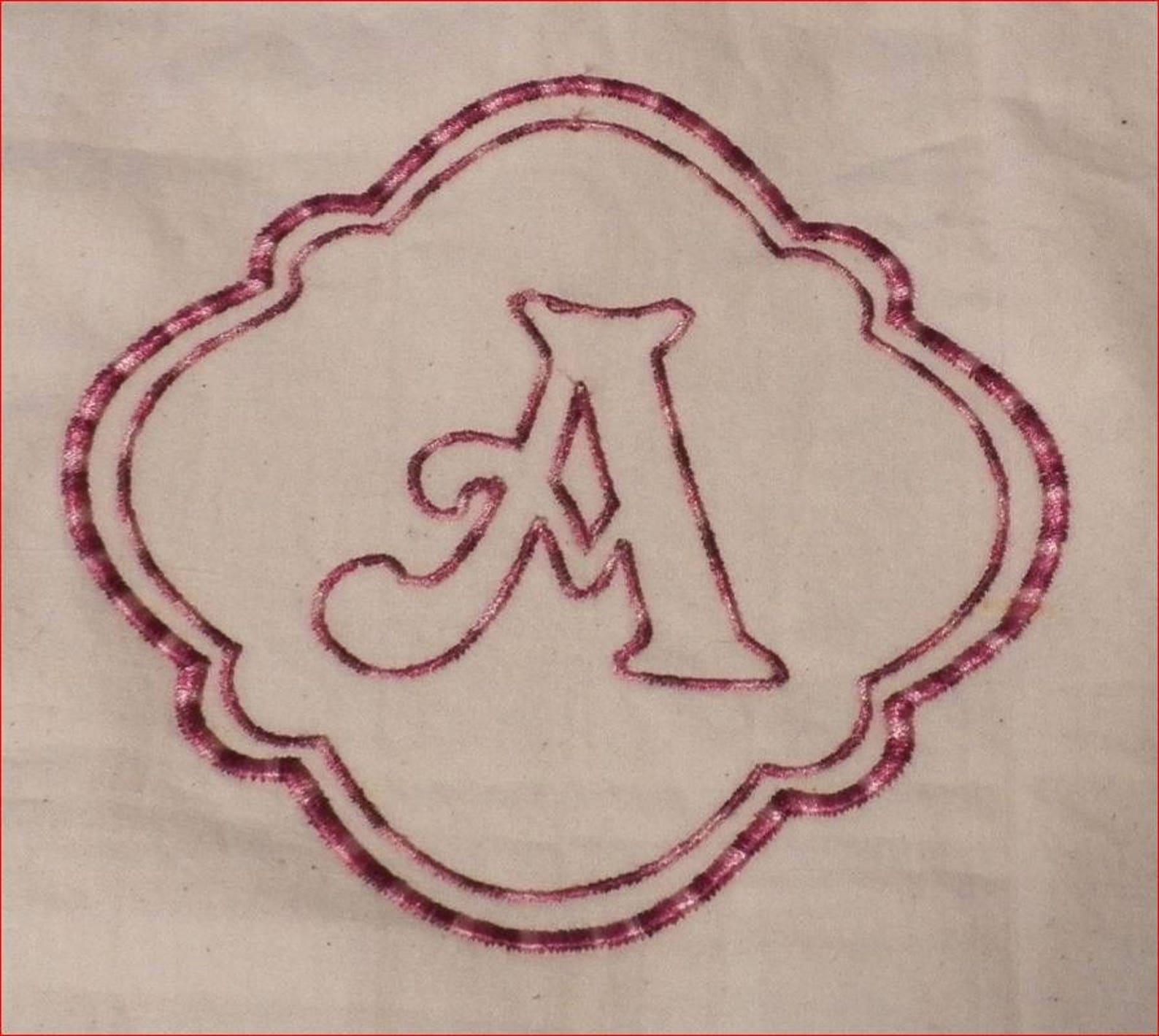 Embossed Embroidery Monogram Font With Knockdown Stitch Etsy
