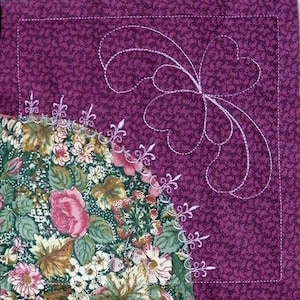 In-the-Hoop Drunkards Path Machine Embroidery Quilt Block Raw Edge Applique  Decorative Stitches Table runner Pot holder Quilt  Block 10