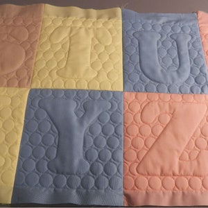Bubbles ABC In-theHoop Trapunto Machine  Embroidery Bubble Quilt Block Letters Circles Letters Alphabet ABC Quilt 7 3/4 x 7 3/4 inches
