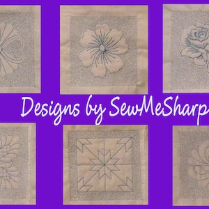 In-theHoop Trapunto Quilt Designs NEW 6.50"x6.50" Embroidery Designs Machine Embroidery Quilt Block In the Hoop Quilt in the Hoop