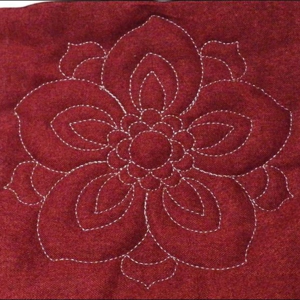 Quilt Block Floral Machine Embroidery Design Quilt In-theHoop  Machine Quilt Block Flower Motif