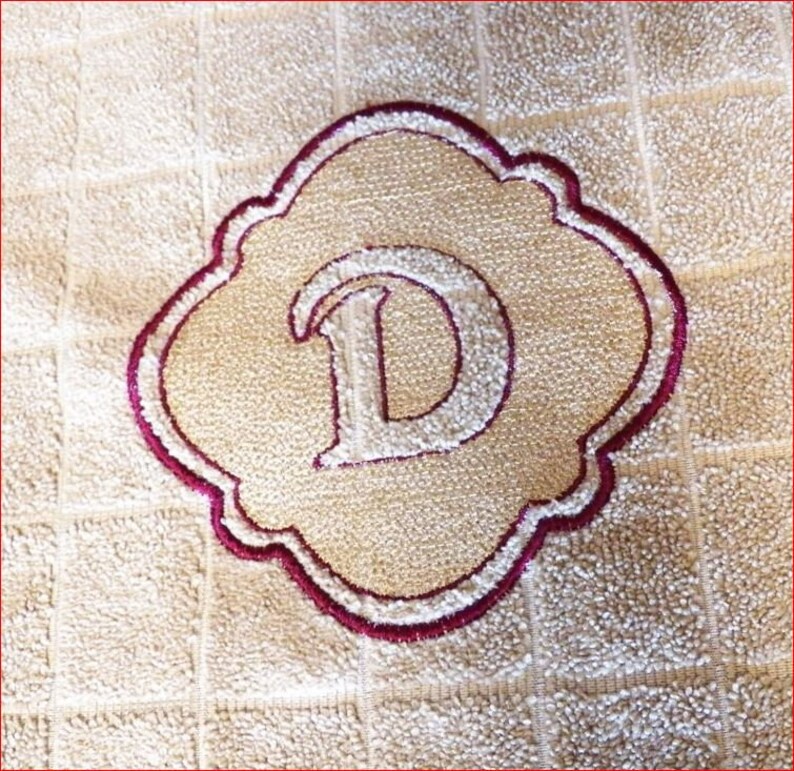 Embossed jessecmault monogram font with knockdown stitch  etsy