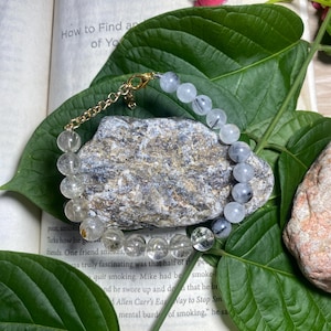Golden & Black Rutilated Quartz Bracelet: Handmade Crystal Healing Jewelry