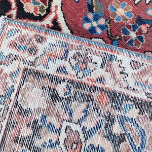 Antique heriz,9x11 rug, vintage perisan rug,(9.2x11.3)ft,hand, woven rug,home living decor rug,colors,red and blue