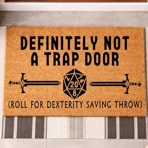 Dungeons and Dragons Doormat, Funny DND Trap Door, Dexterity Saving Throw Home Decor