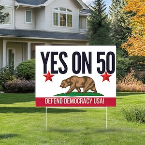 Yes on 50 Yard Sign: Political Campaign Decoration