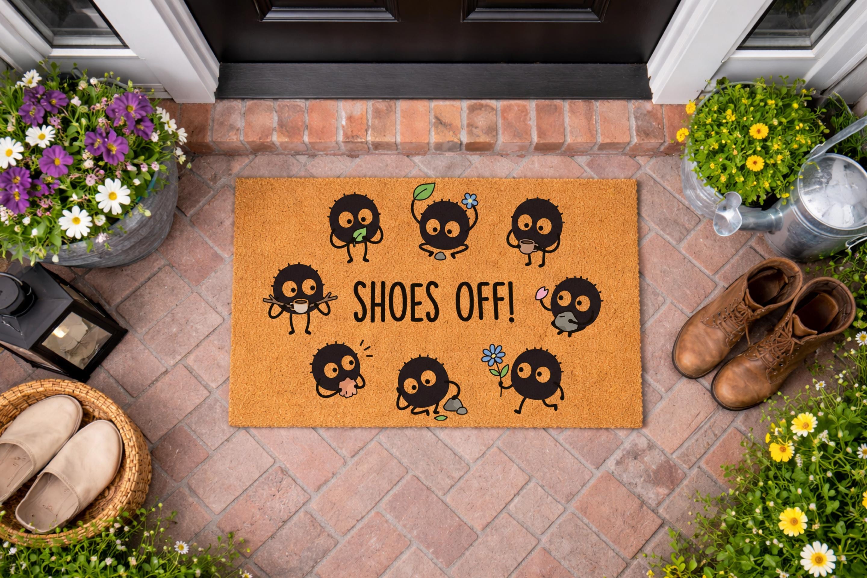 ハンドメイド　ラグマット　ジブリ3点セット Studio ghibli doormat - Etsy 日本