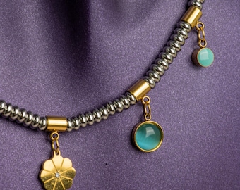 Collar de acero inoxidable con forma de estrella celestial, dorado y plateado, joyería delicada que no se deslustra.