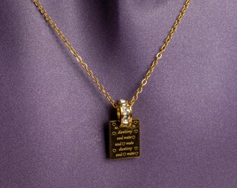 Colgante con forma de carta de amor, chapado en oro de 18 quilates, con estrella del norte, de acero inoxidable, resistente al deslustre, un regalo para él.