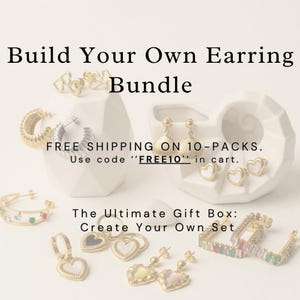 Custom Earring Bundle: 18K Gold Plated Stainless Steel, Waterproof, Tarnish-Free Stack