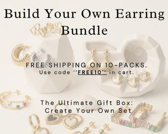 Conjunto de pendientes personalizados: acero inoxidable chapado en oro de 18 quilates, resistentes al agua y al deslustre.