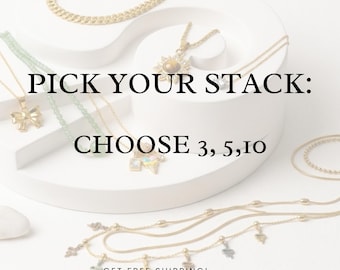 Conjunto de collares personalizados: acero inoxidable chapado en oro de 18 quilates, resistente al agua y que no se empaña.