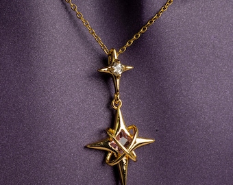 Collar de estrella chapado en oro de 18 quilates – Joyería celestial con circonitas cúbicas