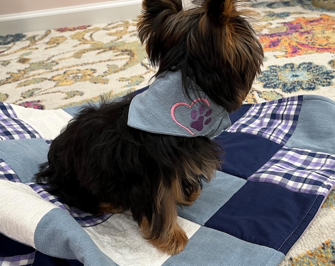Anti-Anxiety Personalized Dog Bandana Handmade in Louisiana Unique Personalized Pet Scrunchie Bandanna Anti-Anxiety Pet Bandanna