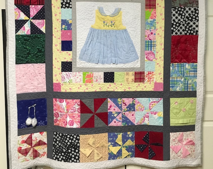 Custom Baby Clothing Memory Quilt - Sentimental Keepsake Memory Quilt from baby or children’s clothes!