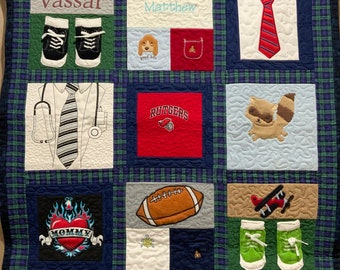 Heirloom Keepsake Quilt made from Kids' Clothing Memories Memory Quilt from baby or children’s clothes! Custom Memory Quilt