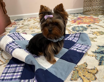 Custom Anti-Anxiety Pet Blanket Made from Owner’s Clothing Calming Quilted Keepsake for Dogs & Cats – Personalized Memory Blanket
