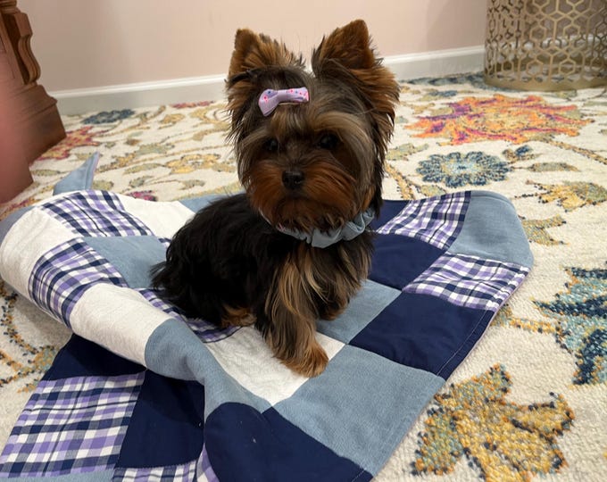 Custom Anti-Anxiety Pet Blanket Made from Owner’s Clothing Calming Quilted Keepsake for Dogs & Cats – Personalized Memory Blanket