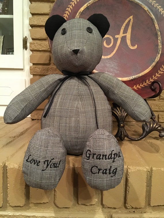 Teddy Bear/memory bear/handmade bear/memory of loved one/Keepsake
