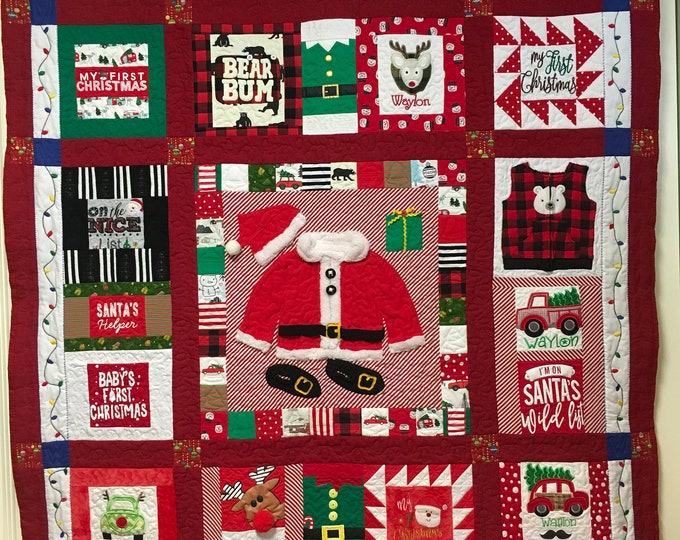 Sentimental Memory Quilt: Handcrafted from Loved Ones' Precious Clothing Memory Quilt from baby or children’s clothes!