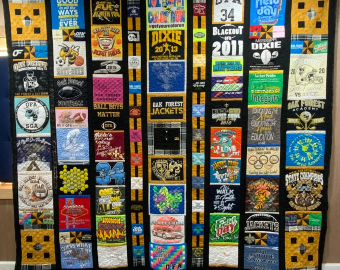 Custom T-Shirt Quilt: Cherish 12 Years of School in One Cozy Blanket