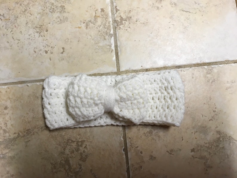 Crochet Headband with Bow size 0-6 months