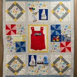 Memory Quilt from baby or children’s clothes, Rainbow Memory Baby Quilt Custom Baby Clothing Memory Quilt - Sentimental Keepsake