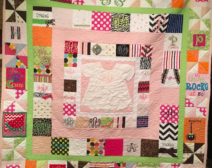 Custom Baby Clothing Memory Quilt - Sentimental Keepsake Memory Quilt from baby or children’s clothes!