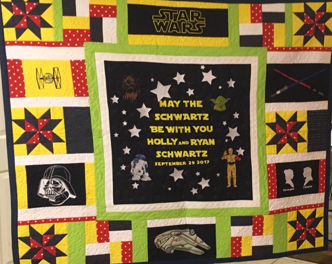Custom Wedding Quilt Created from Your Special Invitations - Memorable Gift Custom Made Wedding or Anniversary Quilt Wall Hanging
