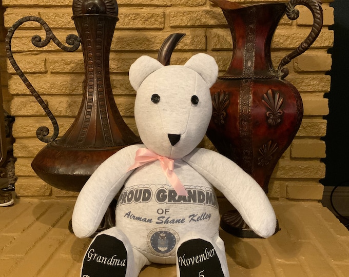 Preserve Your Loved One's Clothing: Handcrafted Memory Bear for a Heartfelt Remembrance Memory Keepsake Bear