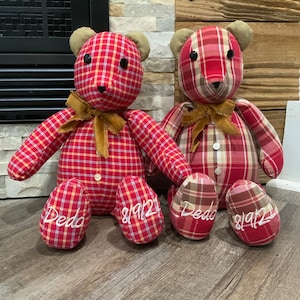 Memory Keepsake Bear, Loved Ones Clothing Bear, Keepsake Bear