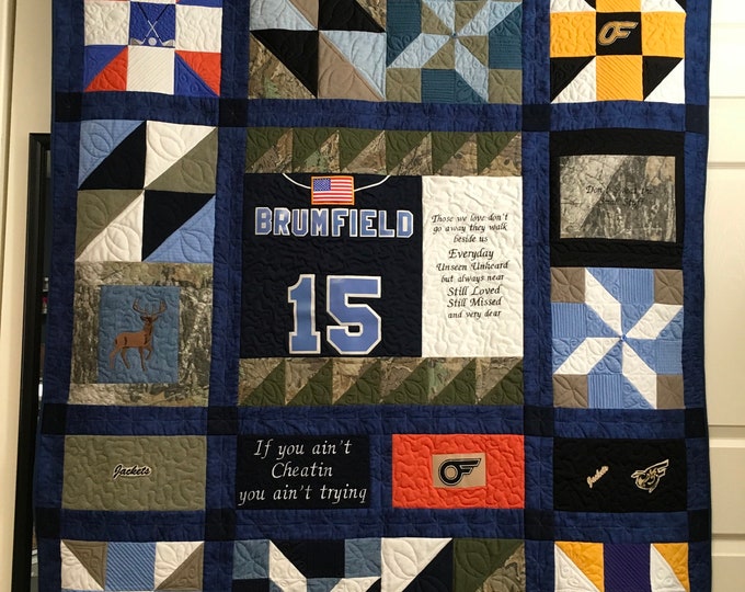Memory Quilts, Memory Quilt of Loved One’s Clothing
