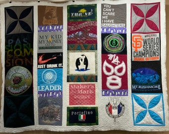 Custom Memory Quilt made from Your T-Shirt Cherished Memories Keepsake Memory T-shirt Quilts, Cherished Memories To Hold And Admirer Forever