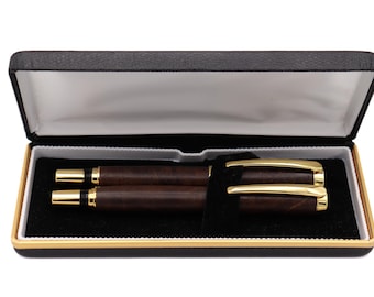 Viscount Fountain Pen & Rollerball Set - Walnut Burl