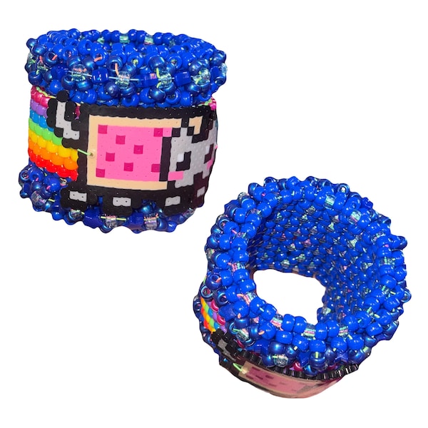nyan cat rave kandi rotating cuff