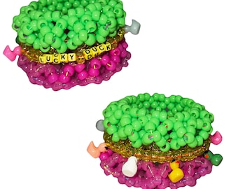 Manguito rotador personalizado com kandi de patinho da sorte para rave