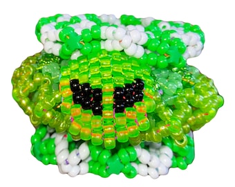 Pulseira giratória personalizada estilo rave kandi épica com pingente central kandi
