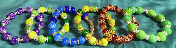 Beaded Bracelets with Metal Accents